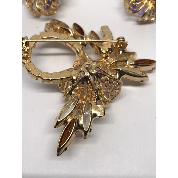 VTG Unsigned Juliana Brooch and matching Clip on earrings - Picture 4 of 7